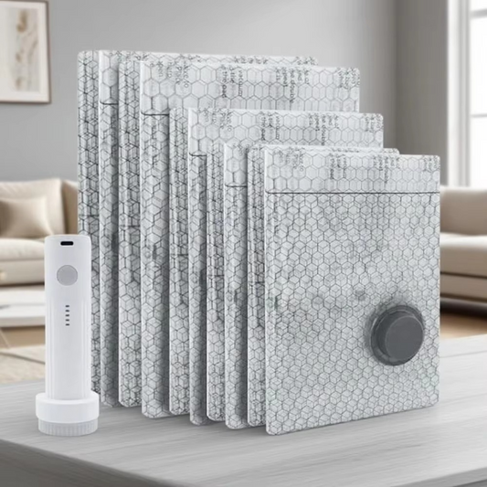 Langaton tyhjiöpussisetti matkalle – Kompressiopussit sähköpumpulla