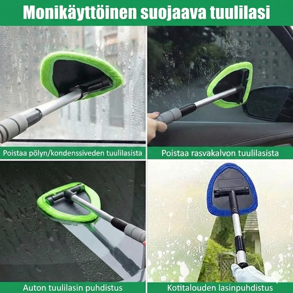 Teleskooppinen ikkunanpesusetti – Säädettävä varsi, pesin ja kuivain